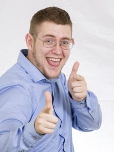Jack Oxton with finger guns