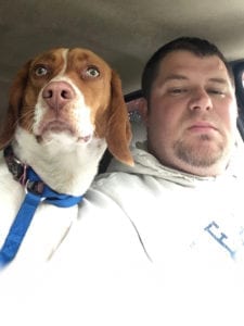 Adam McMahon and his dog