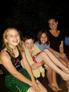 Ariel Leggett with her kids