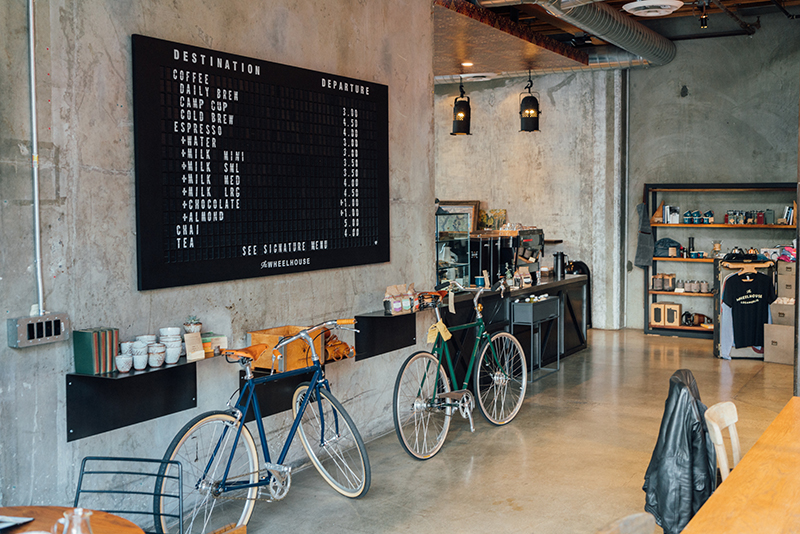 Coffee and retail store with bikes