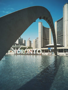 Toronto Sign and Arch in Canada