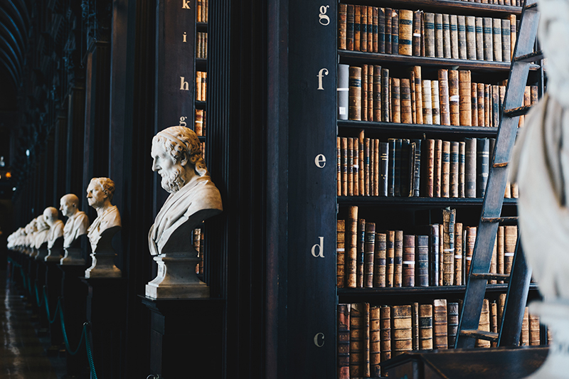 Law books in a library