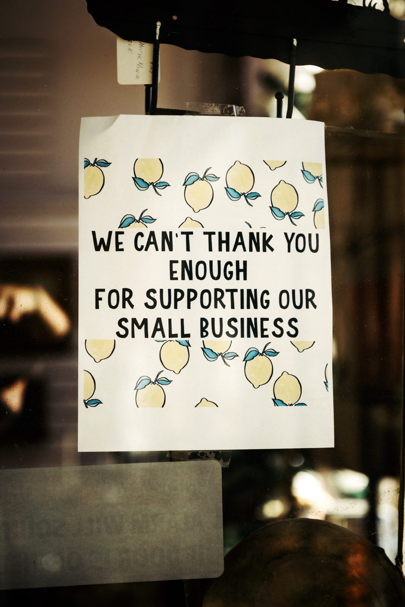 We can't thank you enough for supporting our small business sign
