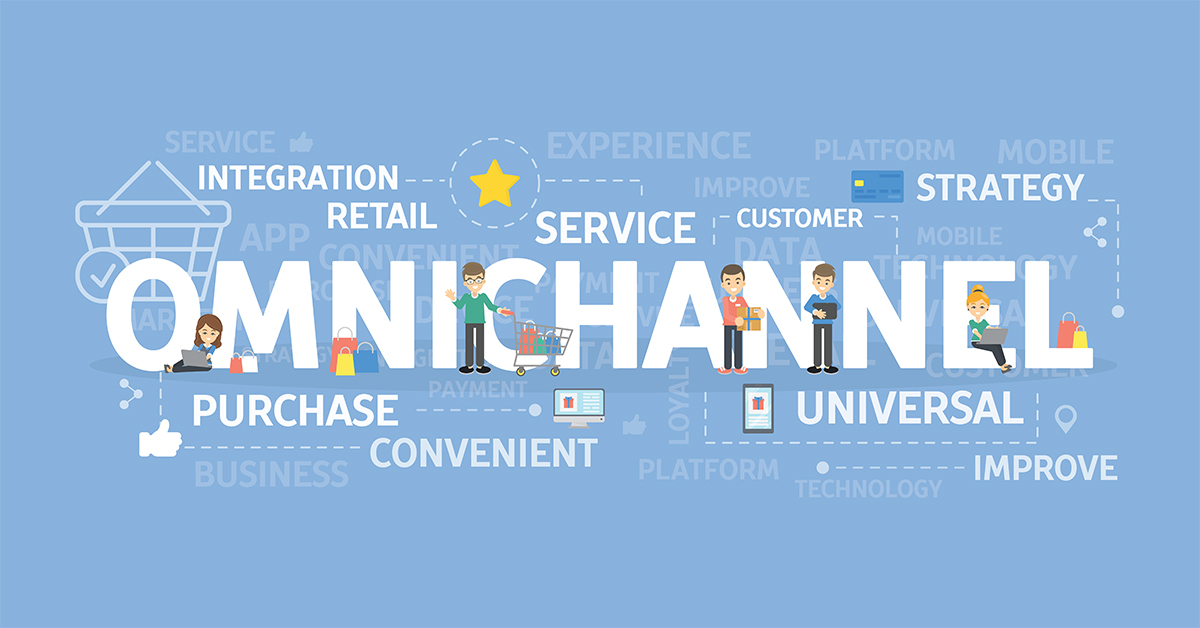 Omnichannel graphic, retail, service, customer, convenient