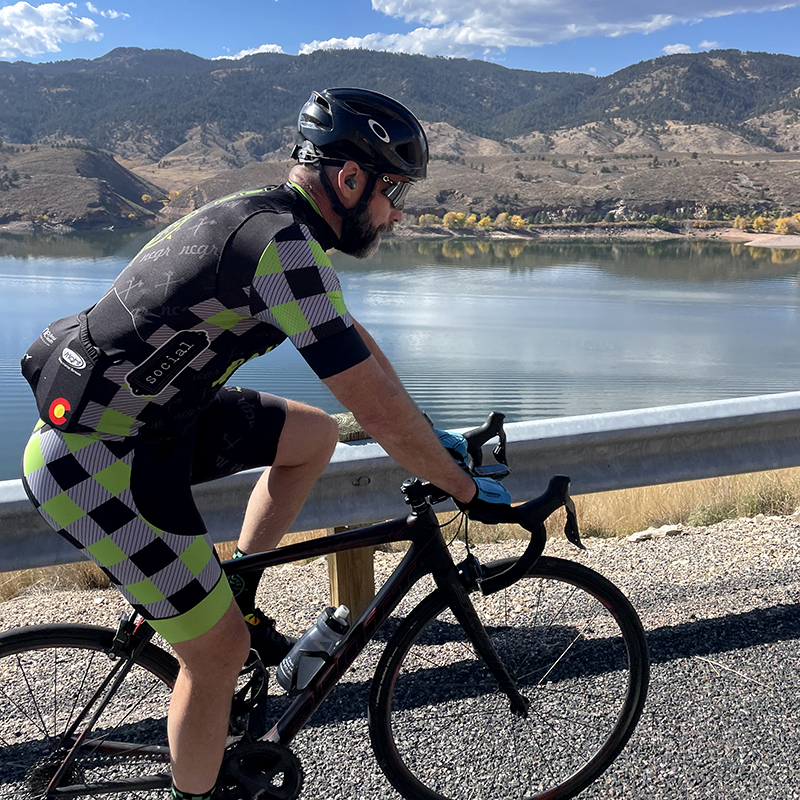 Richard climbs Monster Mountain in Fort Collins, CO.