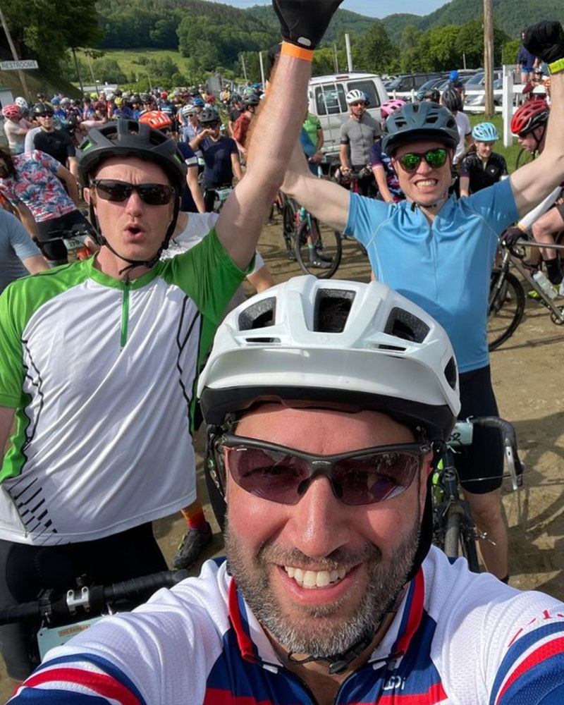 RCS employee at a bike race