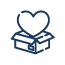 Heart and shipping box