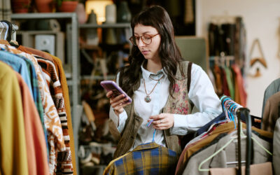 Reseller using thrift store technology to find good deals at the thrift store.